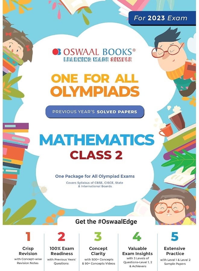 One for All Olympiad Previous Years? Solved Papers, Class-2 Mathematics Book (For 2021-22 Exam)  - Image 1