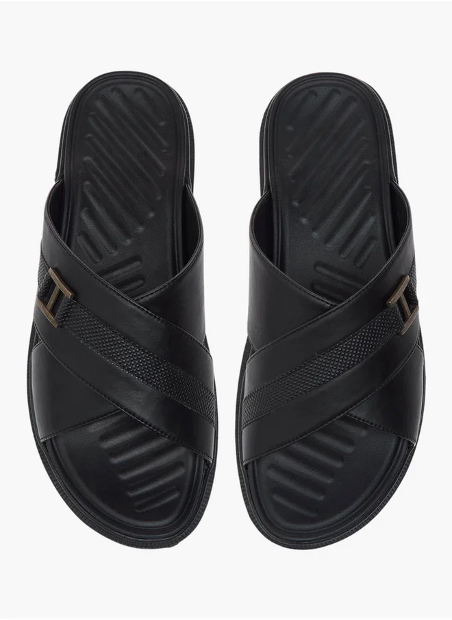 LBL by Shoexpress Cross Strap Slip-On Comfort Sandals