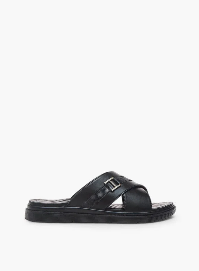 Cross Strap Slip-On Comfort Sandals