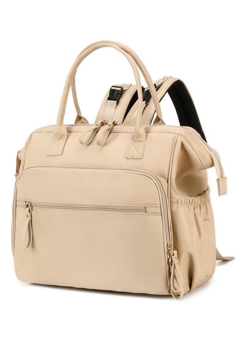 LEFAFA Small Diaper Bag Backpack, Stylish Quilted Waterproof Baby Backpacks, Mini Maternity Bags with Insulated Pockets and Stroller Buckle, Woven Baby Bag for Travel Work - Image 1