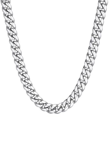 ChainsHouse Mens Thick Chain Necklace 22inches 10mm Stainless Steel Cuban Link Necklace - Image 1