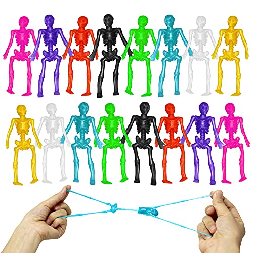 ZMCINER 48 PCS Stretchy Skeleton Toys Halloween Stretchy Toys for Goodie Bag Stuffers Pinata Filler - Image 1