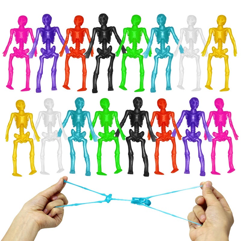 ZMCINER 48 PCS Stretchy Skeleton Toys Halloween Stretchy Toys for Goodie Bag Stuffers Pinata Filler - Image 2