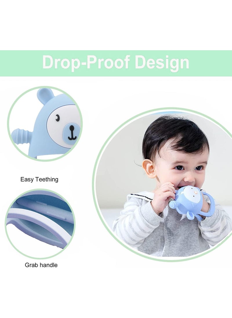 Gonice - Silicone Bear Baby Hand Teether Mitten, BPA-Free Mushroom Infant Chew Toy for Teething Relief - Dishwasher & Freezer Safe - Image 1