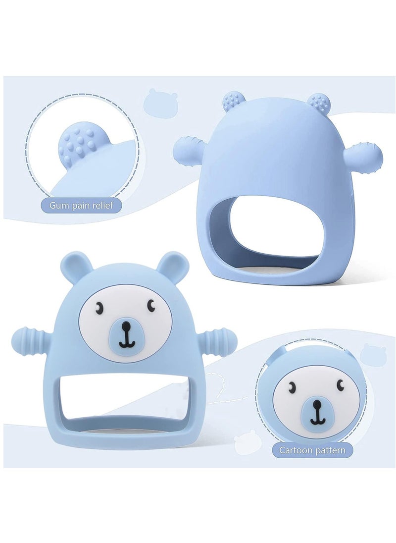 Gonice - Silicone Bear Baby Hand Teether Mitten, BPA-Free Mushroom Infant Chew Toy for Teething Relief - Dishwasher & Freezer Safe - Image 1