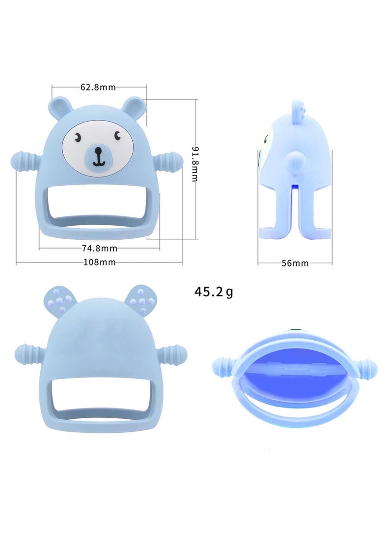 Gonice - Silicone Bear Baby Hand Teether Mitten, BPA-Free Mushroom Infant Chew Toy for Teething Relief - Dishwasher & Freezer Safe - Image 1