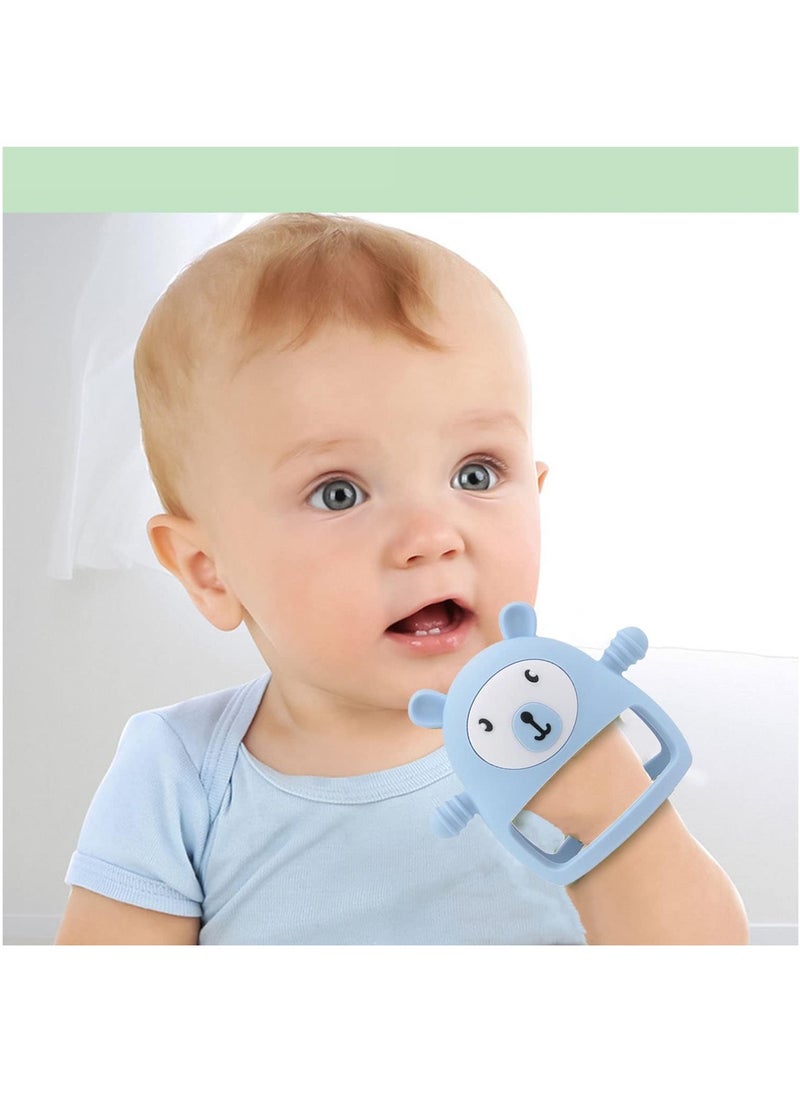 Gonice - Silicone Bear Baby Hand Teether Mitten, BPA-Free Mushroom Infant Chew Toy for Teething Relief - Dishwasher & Freezer Safe - Image 1