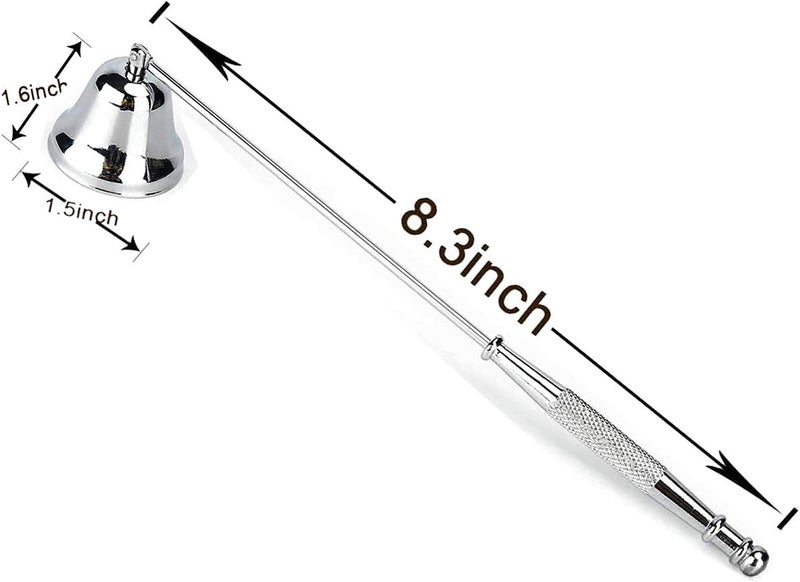 NEOYARDE Candle Snuffer, Stainless Steel Wick Flame Extinguisher Elegant Candle Accessory for Candle Lovers - Silver - Image 2