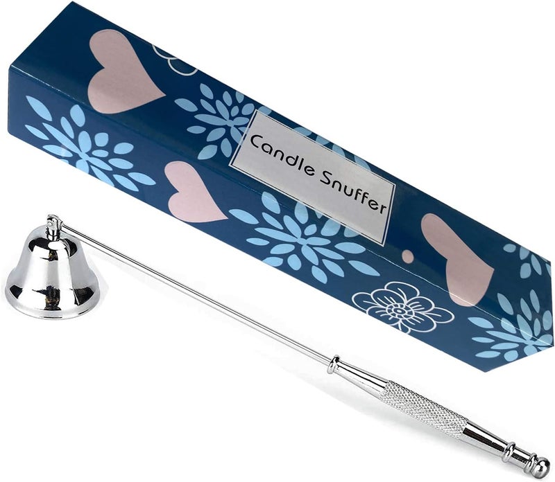 NEOYARDE Candle Snuffer, Stainless Steel Wick Flame Extinguisher Elegant Candle Accessory for Candle Lovers - Silver - Image 1