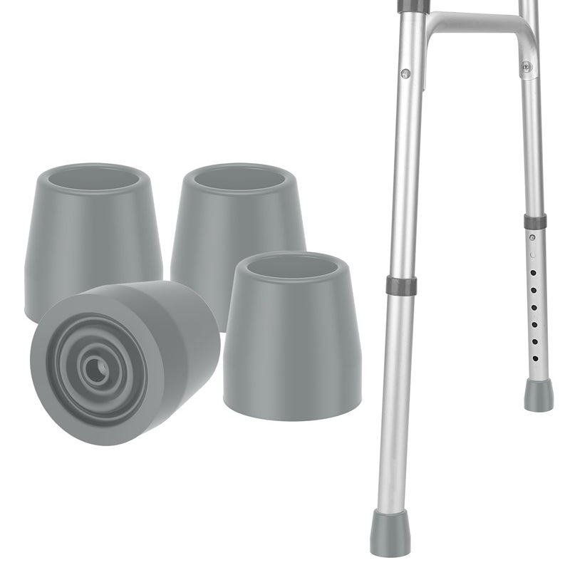MFE 4Pack Walker Tips Universal Walker Tips with SkidResistant Traction and Easy Installation Premium Rubber Attachments for Standard Walkers and Commodes 1 and 18 inch Grey - Image 3