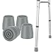 MFE 4Pack Walker Tips Universal Walker Tips with SkidResistant Traction and Easy Installation Premium Rubber Attachments for Standard Walkers and Commodes 1 and 18 inch Grey - Image 1