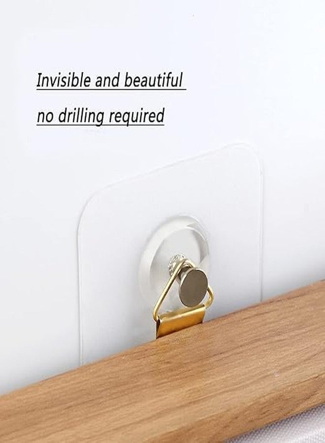 BKQPTL 10 PCS Photo Frame Hooks for Wall Without Drilling, Self Adhesive Hooks for Wall Heavy Duty Strong Nail Free for Hanging Photo Frame (Hanging Hook, Transparent) Stainless Steel - Image 4