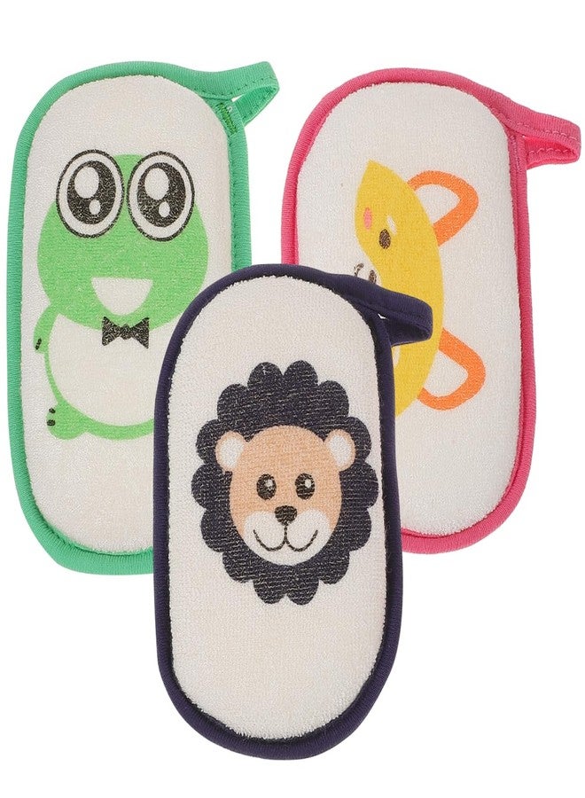 JECOMPRIS Baby Bath Sponge 3-Pack Cartoon Animal Infant Bath Scrubber Soft Newborn Sponge for Gentle Body Cleaning and Massage with Hanging Hook - Image 1