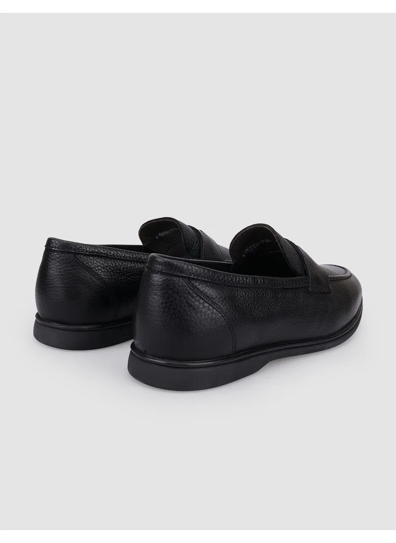 Cabani 100% Genuine Leather Black Men's Casual Shoes