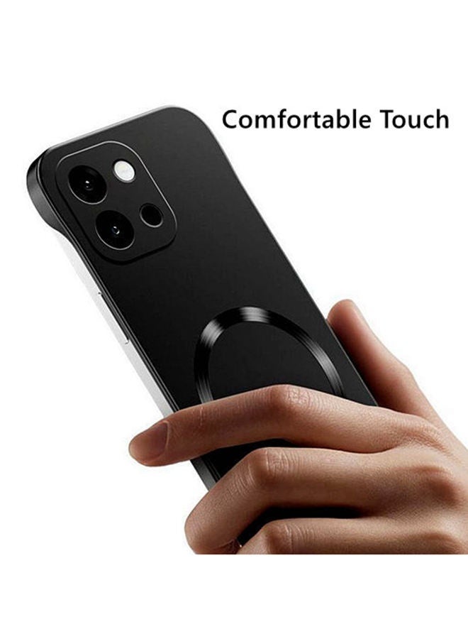 for Oneplus 13T / Oneplus 13S Case，Raised Camera Lens Protector，Rapid heat dissipation，Magnetic Without Edges One plus 13S / 13T Cover，Advanced Business Shockproof Phone Case，Comfortable Touch，Black - Image 5