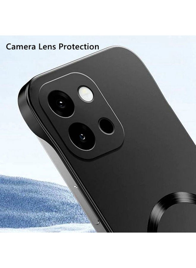 for Oneplus 13T / Oneplus 13S Case，Raised Camera Lens Protector，Rapid heat dissipation，Magnetic Without Edges One plus 13S / 13T Cover，Advanced Business Shockproof Phone Case，Comfortable Touch，Black - Image 3