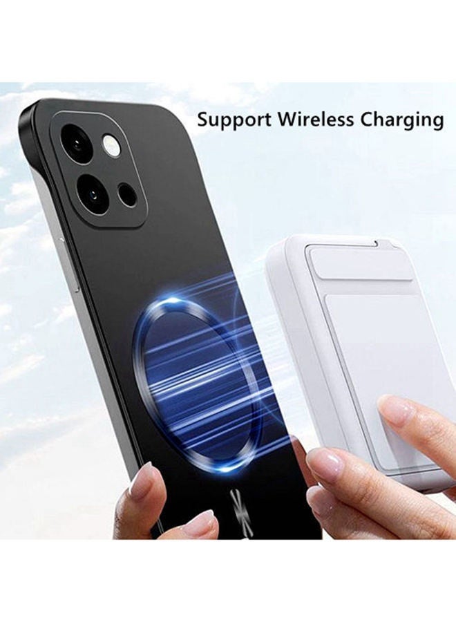 for Oneplus 13T / Oneplus 13S Case，Raised Camera Lens Protector，Rapid heat dissipation，Magnetic Without Edges One plus 13S / 13T Cover，Advanced Business Shockproof Phone Case，Comfortable Touch，Black - Image 4