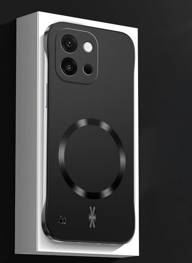 for Oneplus 13T / Oneplus 13S Case，Raised Camera Lens Protector，Rapid heat dissipation，Magnetic Without Edges One plus 13S / 13T Cover，Advanced Business Shockproof Phone Case，Comfortable Touch，Black - Image 1