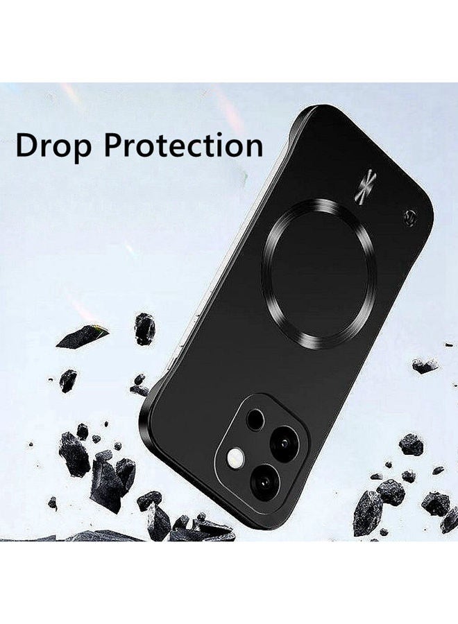 for Oneplus 13T / Oneplus 13S Case，Raised Camera Lens Protector，Rapid heat dissipation，Magnetic Without Edges One plus 13S / 13T Cover，Advanced Business Shockproof Phone Case，Comfortable Touch，Black - Image 2