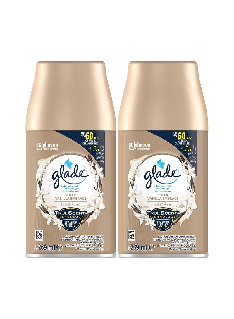 Glade Automatic Refill Spray  Sheer Vanilla Embrace Air Freshener 269ml Pack of 2