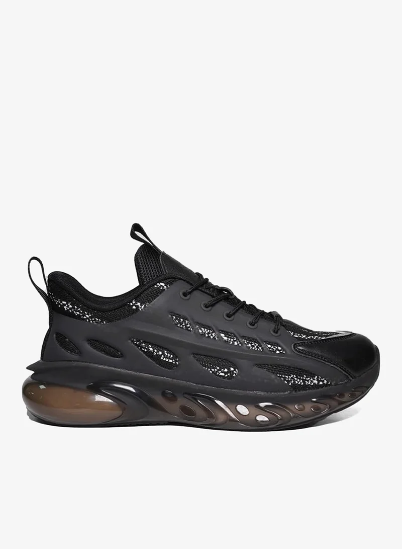 سيدرو Cedro Lightweight Lace-Up Shoes for Men - Stylish Black Leather Sneakers