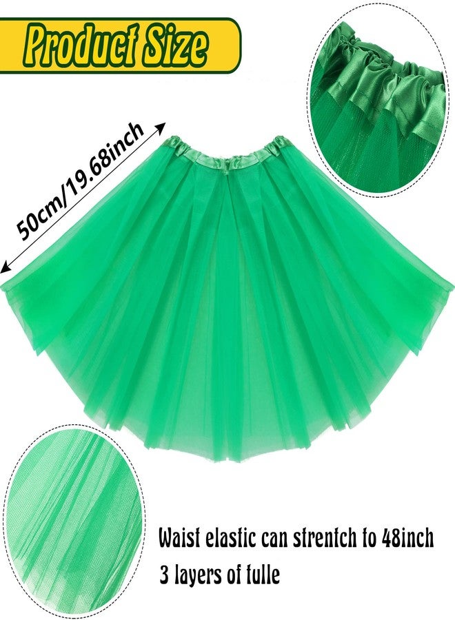 Sintege 9 Pcs Green Alien Headband Costume Set Green Eyeball Boppers Props Green Tutu Skirt Green Long Striped Socks Beaded Necklace for Halloween Dress up Party Supplies - Image 3