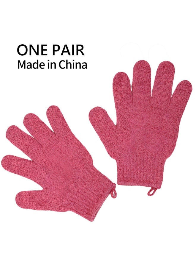 Chabeia 1Pair Exfoliating Gloves, Bath and Body Exfoliator Mitts, Scrubs Away Ingrown Hair and Dead Skin, for Shower, Spa, Massage and Dead Skin Cell Remover Loofah（Pink） - Image 5