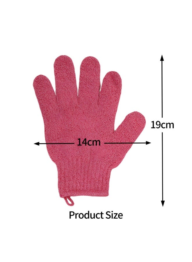 Chabeia 1Pair Exfoliating Gloves, Bath and Body Exfoliator Mitts, Scrubs Away Ingrown Hair and Dead Skin, for Shower, Spa, Massage and Dead Skin Cell Remover Loofah（Pink） - Image 2