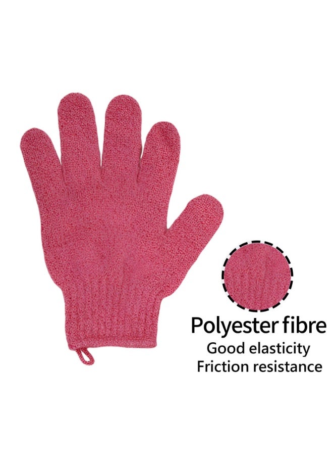 Chabeia 1Pair Exfoliating Gloves, Bath and Body Exfoliator Mitts, Scrubs Away Ingrown Hair and Dead Skin, for Shower, Spa, Massage and Dead Skin Cell Remover Loofah（Pink） - Image 3