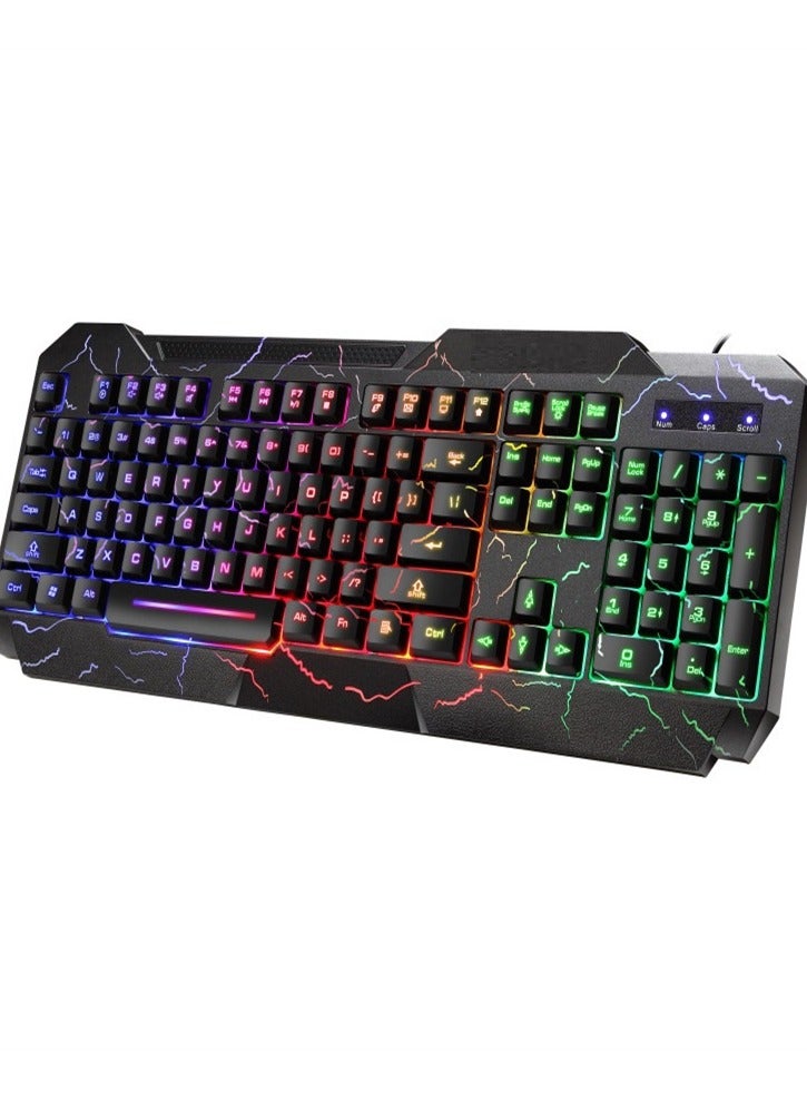 Crackle Word Wired Luminous Keyboard And Mouse Set  - Image 3