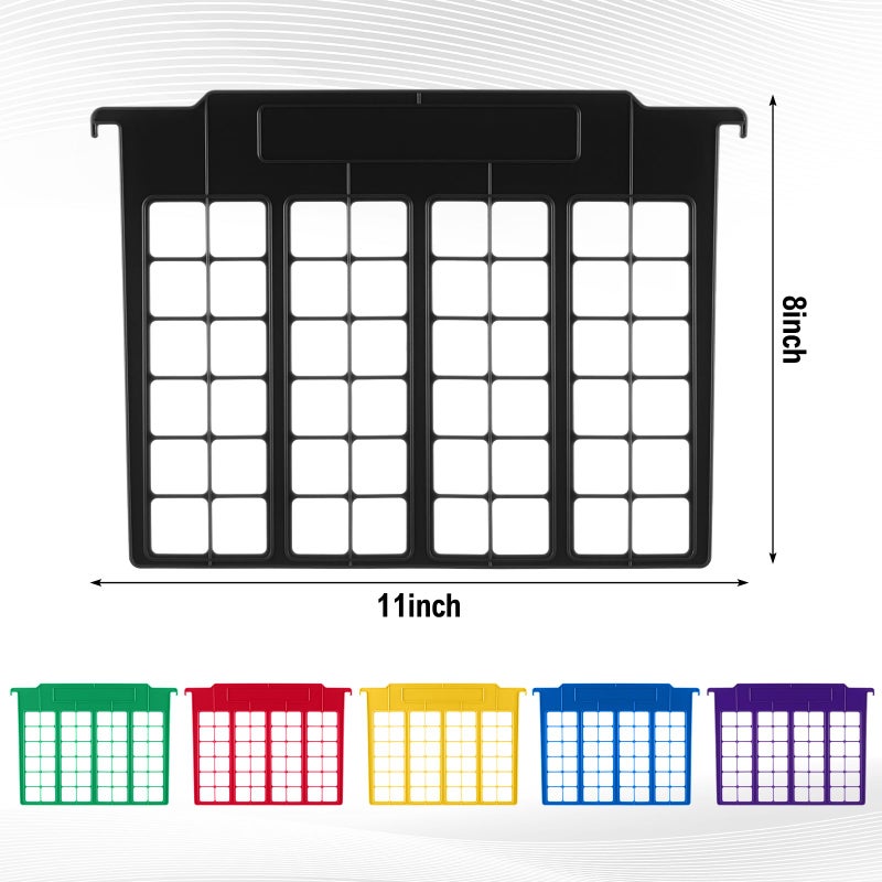 Watersay 6 Pack File and Folder Dividers 11 x 6 Inches Hanging Filing Cabinet Dividers Plastic Folder Organizer Insertable File Separators Office Filing Supplies for Organization (Multicolor) - Image 3