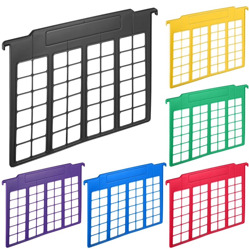Watersay 6 Pack File and Folder Dividers 11 x 6 Inches Hanging Filing Cabinet Dividers Plastic Folder Organizer Insertable File Separators Office Filing Supplies for Organization (Multicolor) - Image 1