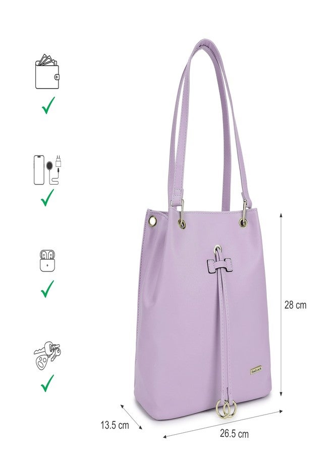 Fastrack Women Compact Trendy Tote with Zip Closure | Main Compartment, Inner Slip and Zip Pockets | Stylish Everyday Tote | Trendy Women Purse Handbags, Violet - Image 4