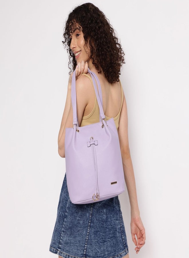 Fastrack Women Compact Trendy Tote with Zip Closure | Main Compartment, Inner Slip and Zip Pockets | Stylish Everyday Tote | Trendy Women Purse Handbags, Violet - Image 2