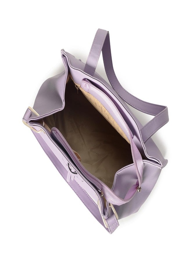 Fastrack Women Compact Trendy Tote with Zip Closure | Main Compartment, Inner Slip and Zip Pockets | Stylish Everyday Tote | Trendy Women Purse Handbags, Violet - Image 5