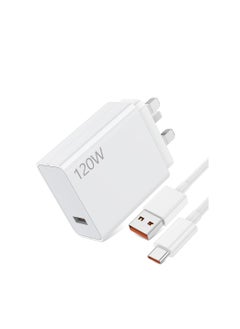 120W Fast Charger and Cable for Xiaomi, 3A/1M 120W Charge Cable, UK Wall Charge, USB C Cable, Fast Charging for Xiaomi 14 Ultra 13T Pro 13 12T 12 Pro 11T Redmi Note 14 13 12 Pro 11 Mi 11 POCO X6 X5 X7 X4 Gt  Redmi K80 K70 K60 K50
