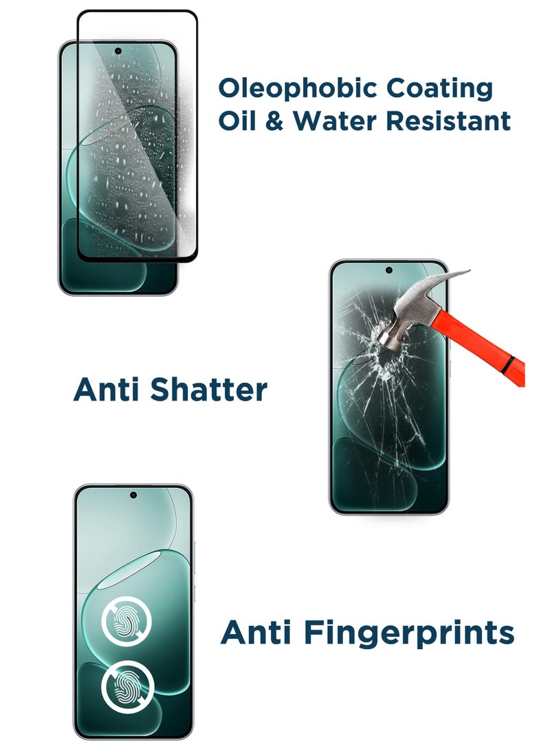 For Oppo A6 Pro - 2 Pack Tempered Glass Screen Protector - Delicate Touch , Higher Transparency , Easy to Install ,Anti-scratch and Bubble-free Screen Protector - Black - Image 3