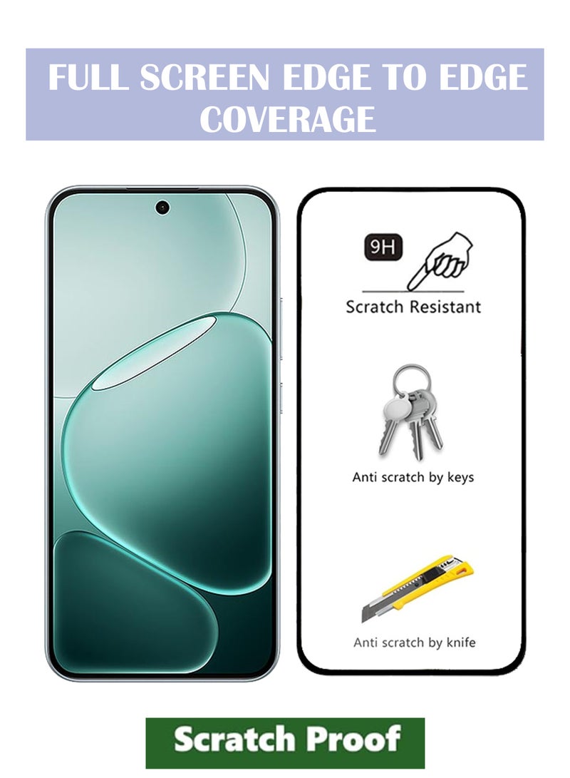 For Oppo A6 Pro - 2 Pack Tempered Glass Screen Protector - Delicate Touch , Higher Transparency , Easy to Install ,Anti-scratch and Bubble-free Screen Protector - Black - Image 2