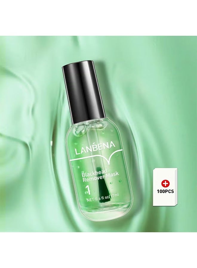 LANBENA Blackhead Remover Mask, Blackhead Remover Mask Peel Off Blackhead Mask 2 In 1 Green Tea Oil Blackhead Removal 100 Pcs Blackhead Remover Mask For Pores, Nose, Chins And Face - Image 2