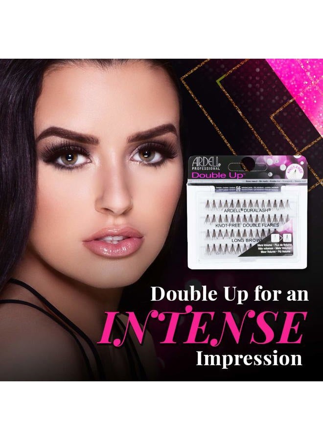 ARDELL Double Up Individuals Lashes - Long Brown DIY Eyelash Extensions, Knot-Free Lash Clusters, Natural Look False Eyelashes, 4 Pack - Image 2