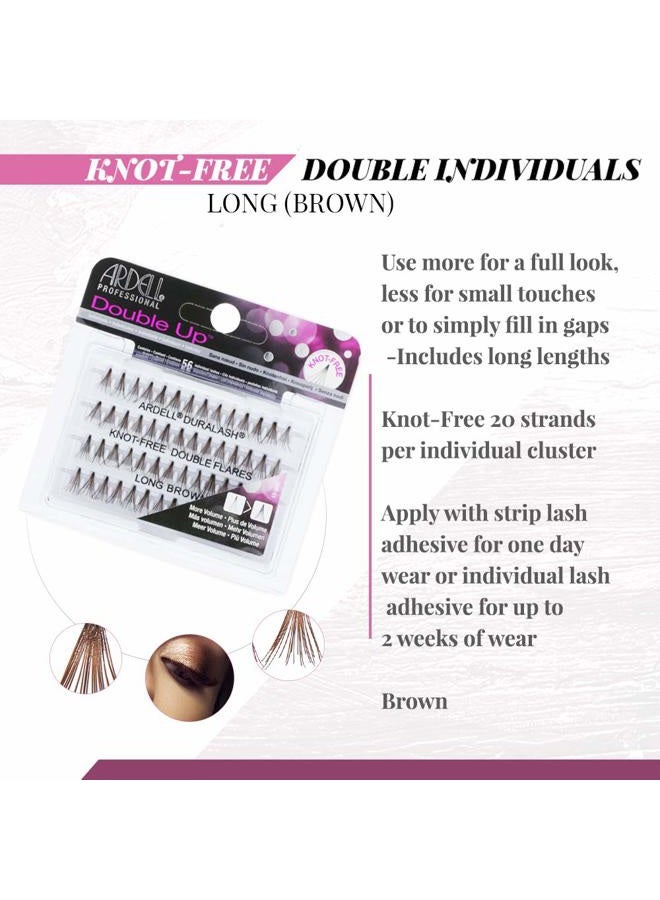 ARDELL Double Up Individuals Lashes - Long Brown DIY Eyelash Extensions, Knot-Free Lash Clusters, Natural Look False Eyelashes, 4 Pack - Image 3