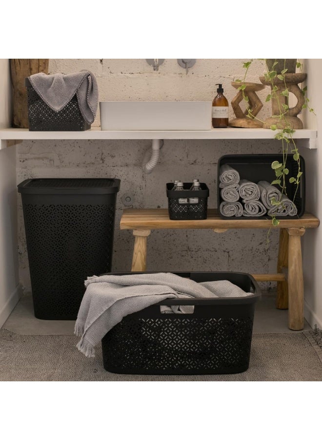 Curver Terrazzo Laundry Basket, Black - Image 4
