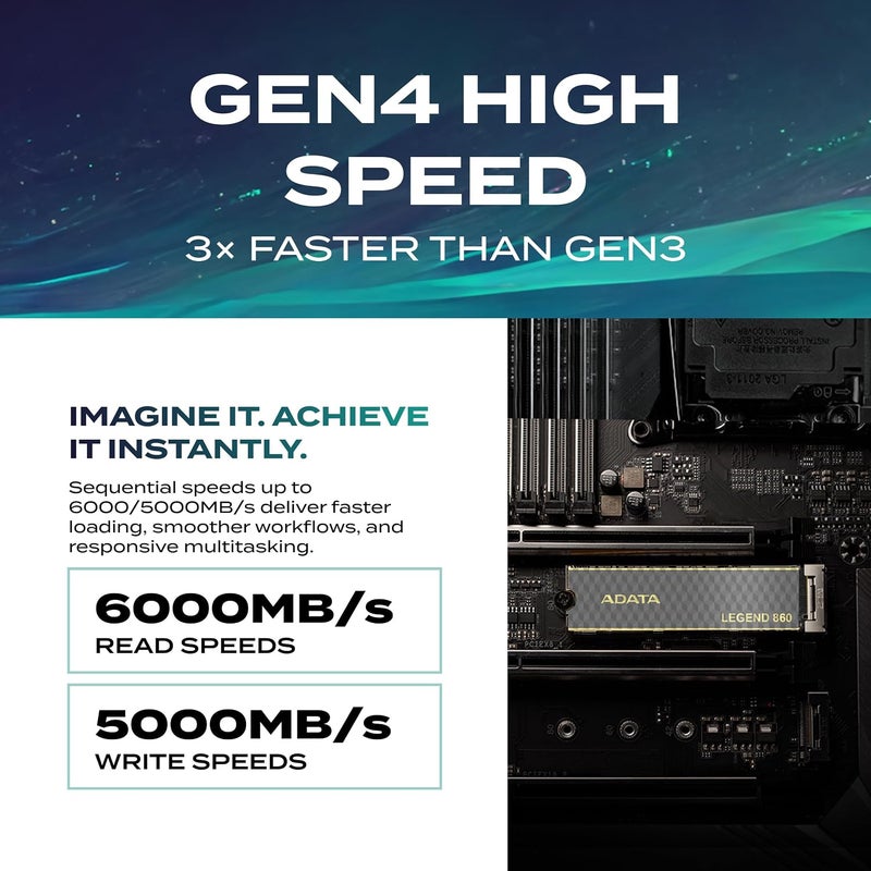 SLEG-860-500GCS M.2 500GB Legend 860 NVMe PCIe 4.0 5000/3000MB/s Solid State Drive - Image 4