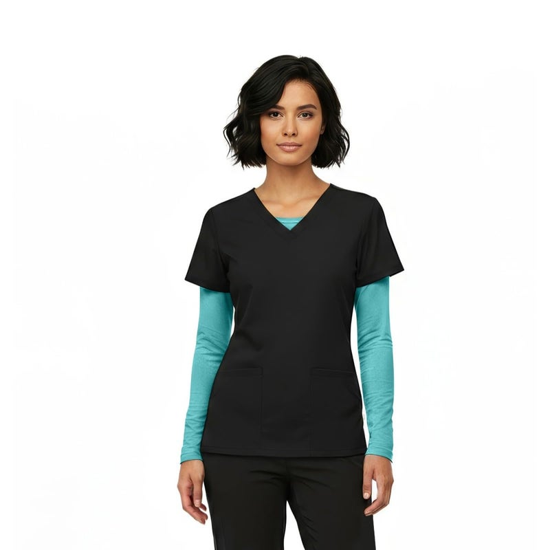 Natural Uniforms Women's Under Scrub Tee Crew Neck Long Sleeve T-Shirt (Aqua Blue, Small) - Image 5
