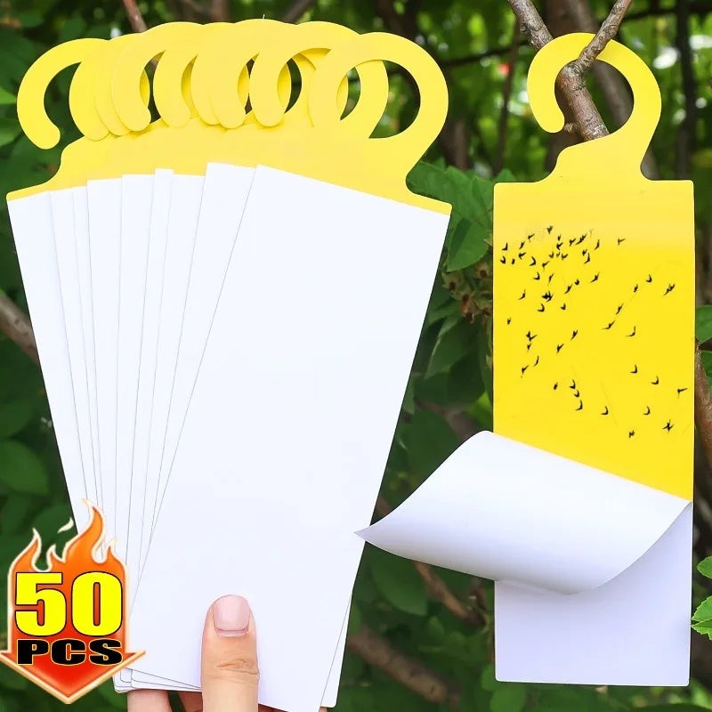 Fly Traps Strong Sticker Traps Bugs Yellow Sticky Board Mosquito Insect Killer Two-sided Glue Sticky Board for Greenhouse Garden - Image 1