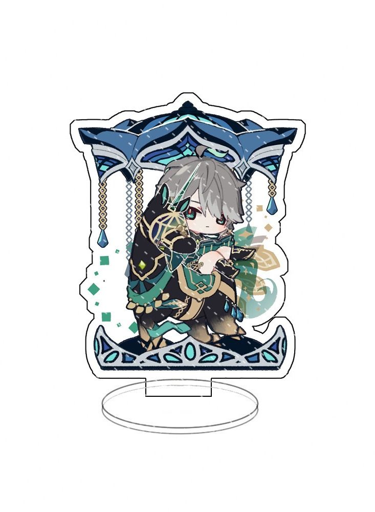 Genshin Impact Stand Figure Acrylic Ornaments Stand Model Collections Peripheral Statue Card Character Proof Series Transparent Figure Model Fans Decoration Collection Desk Decor Toys Cute(4pcs)  - Image 2