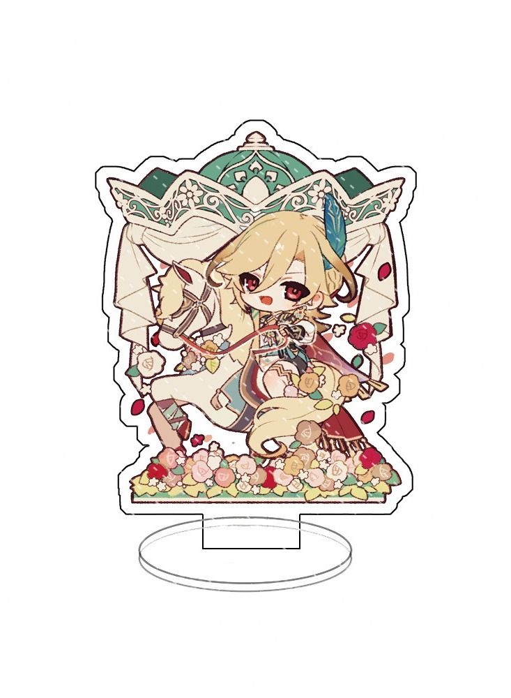 Genshin Impact Stand Figure Acrylic Ornaments Stand Model Collections Peripheral Statue Card Character Proof Series Transparent Figure Model Fans Decoration Collection Desk Decor Toys Cute(4pcs)  - Image 4