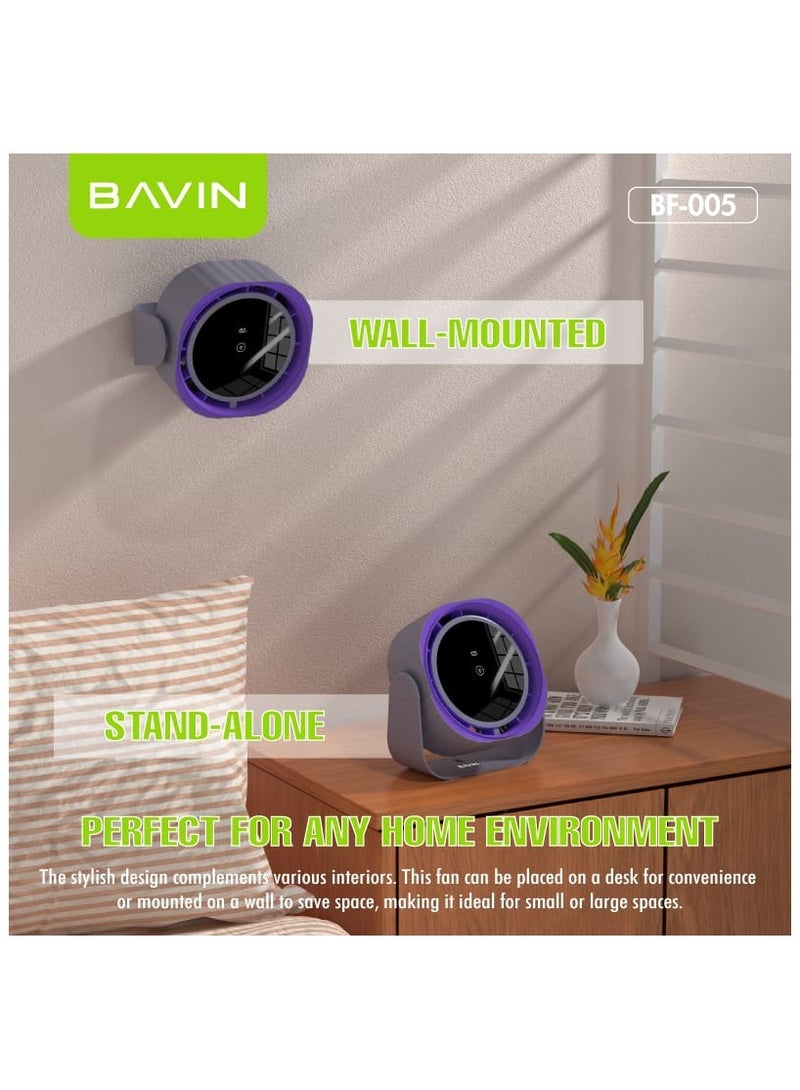 Bavin BF-005 High Speed ​​Rechargeable Portable Desktop Fan 3600mAh with 120 Gears - Image 4
