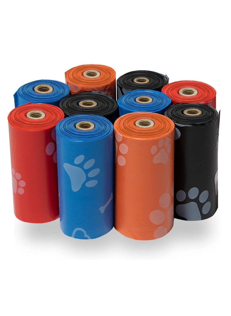 Best Pet Supplies Dog Bags for Waste Refuse Cleanup, Doggy Roll Replacements for Outdoor Puppy Walking and Travel,Leak Proof and Tear Resistant,Thick Plastic, Assorted Colors,5 Count (Pack of 10) - Image 1