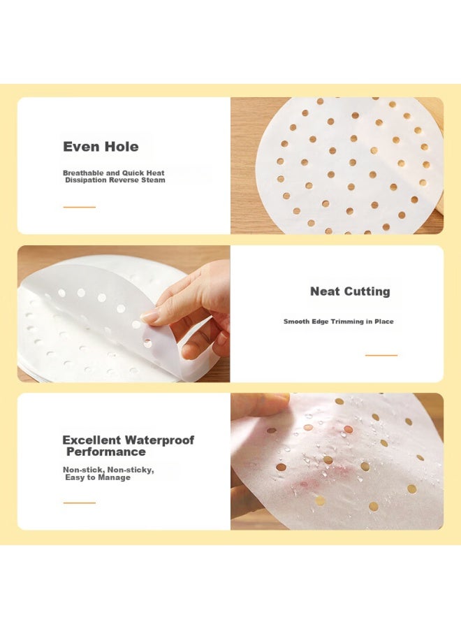Maryya Meiliya Steamer Paper 28cm*100 Sheets, Disposable Food-grade Steamer Liners, Dumpling And Steamed Bun Liners - Image 2